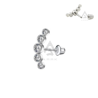 3pcs Cartilage Stud Tragus Helix Lobe Earring Barbell Surgical Steel Screw Back