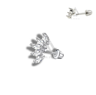 3pcs Cartilage Stud Tragus Helix Lobe Earring Barbell Surgical Steel Screw Back