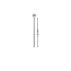 Sterling Silver Nose Stud  Plain Ball Straight Pin L-Shape Bend It Yourself Body Piercing