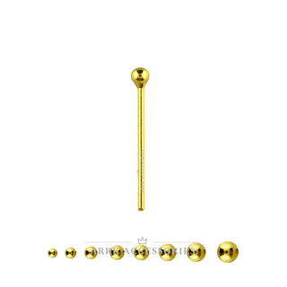 Gold Plated Sterling Silver Straight Pin Ball Nose Stud Bendable