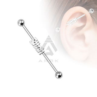 "Bitch" Industrial Barbell 316L Surgical Stainless Steel Piercing
