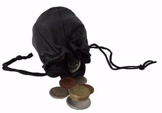 Small Nappa Leather Drawstring Wrist Purse Pouch Bag Coin Cab Taxi