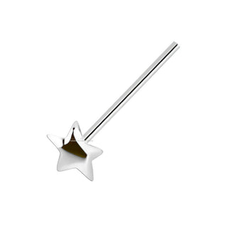Sterling Silver Dome Star (3mm) Nose Stud-Bend/Press To Fit L-Shape,Wire,Pin