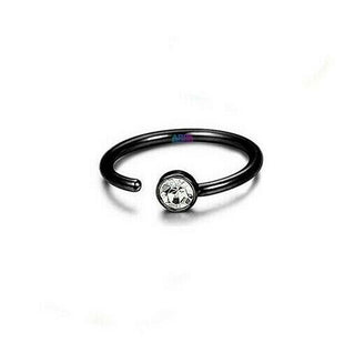 Titanium Clear Gem Piercing Ring