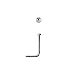 Nose Stud 925 Sterling Silver 1mm Flat Round Top L Shaped Bend Pin Bone Ball End
