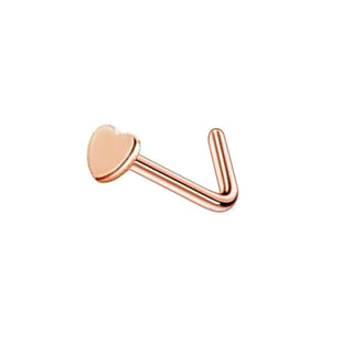 Nose Stud Flat Head Heart L-Shape Bend Bone Body Piercing