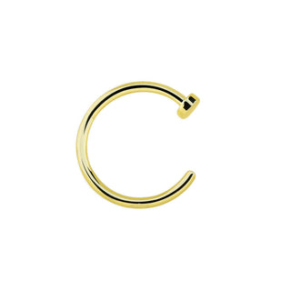 18K Gold Plated Clip On Nose Ring - 20G