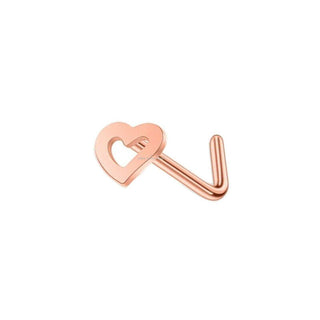 Nose Stud Flat Head Heart "L" Shape Bend Straight Pin Bone Body Piercing