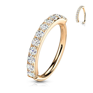 Bendable Single Lined Half Circle CZ Nose Ring Hoop