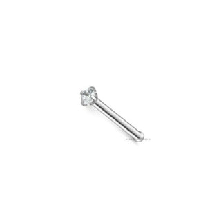 Nose Stud Stainless Steel Clear Pin Bone Straight Piercing 1.5mm 2mm 2.5mm 3mm