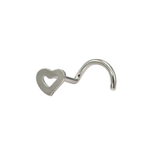 Heart Shaped Nose Stud Nostril Curve Screw Hook Twist Bar Bone Pin Piercing