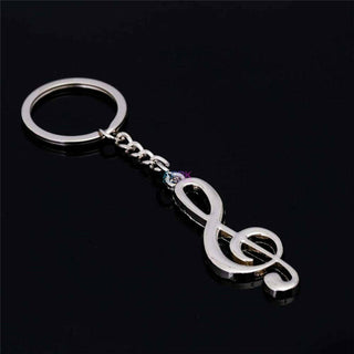 New Designed Musical Note Keyring Blanks Silver Tone Key Fob Chains Split Ring