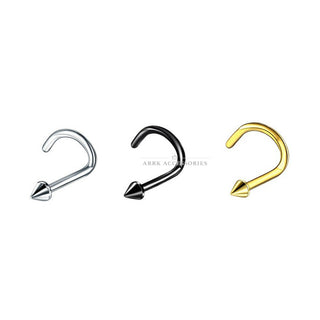 Nose Screw Cone Spike Drome Surgical Steel Pin Ring Stud Bone Nostril Piercing