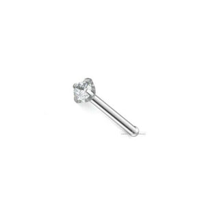 Nose Stud Stainless Steel Clear Pin Bone Straight Piercing 1.5mm 2mm 2.5mm 3mm
