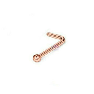 Simple Plain Ball Titanium L Shape Nose Stud Piercing