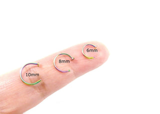 Men's Women Nose open Hoop Ring Studs Cartilage Eyebrow Tragus Lip Ear Cuff  20G