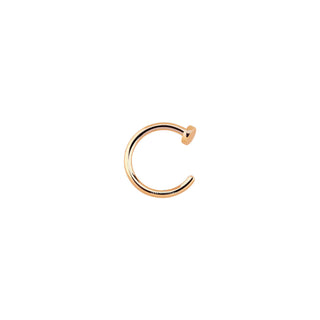Nose Ring Open Hoop Rose Gold Plated Sterling Silver Body Piercing - 20GA