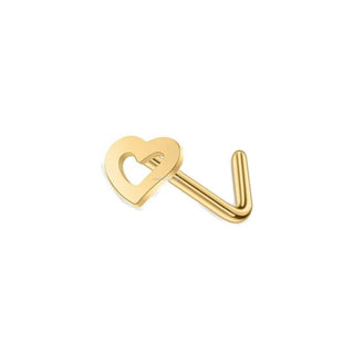 Nose Stud Flat Head Heart "L" Shape Bend Straight Pin Bone Body Piercing