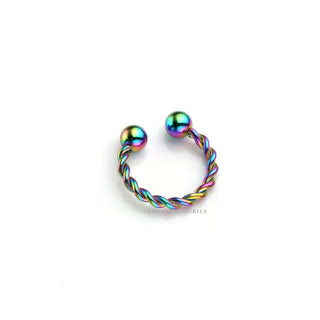 Twisted Hoop Nose, Ear Ring Hypoallergenic Stainless Steel