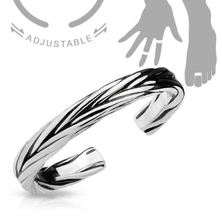 Double Braided Adjustable Toe Ring/Mid Ring Band Stack-able