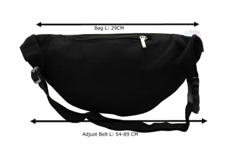 New Black Waist Bum Bag Fanny Hip With Adjustable Belt