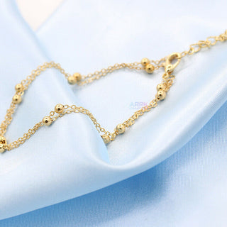 Doubled Layer Ball Foot Chain Anklet