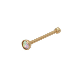 Rose Gold Plated Surgical Steel 2mm Gem Nose Ring Stud Bar Bone Pin Wire-20g