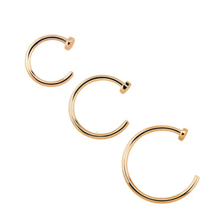 Nose Ring Open Hoop Rose Gold Plated Sterling Silver Body Piercing - 20GA