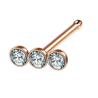 Nose Stud Bone Pin Stainless Steel CZ Crystal Nostril Body Piercing Jewellery