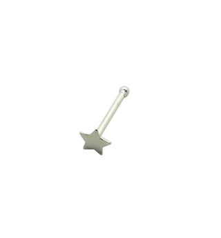 Nose Stud Sterling Silver 2.5mm Flat Star Studs Wire Pin L-Shape Bendable 22g