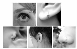 Rose Gold Star Nose Ear Ring Cartilage Tragus Septum Lip Eyebrow Helix Hoop Stud