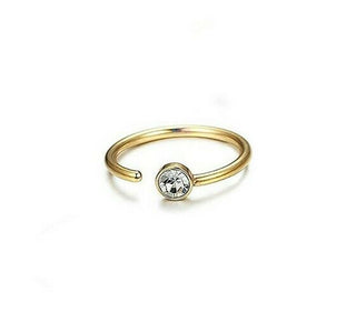 Titanium Clear Gem Piercing Ring