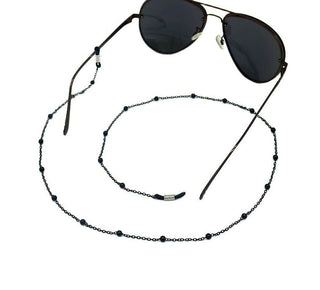 Black Plain Bead Chain Glasses Spectacle Holder Cord Lanyard