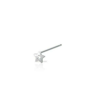 Nose Stud Pin Hollow Star 3mm L-Bendable Nose Ring 925 Sterling Silver Gold-20G