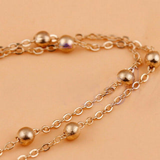 Doubled Layer Ball Foot Chain Anklet