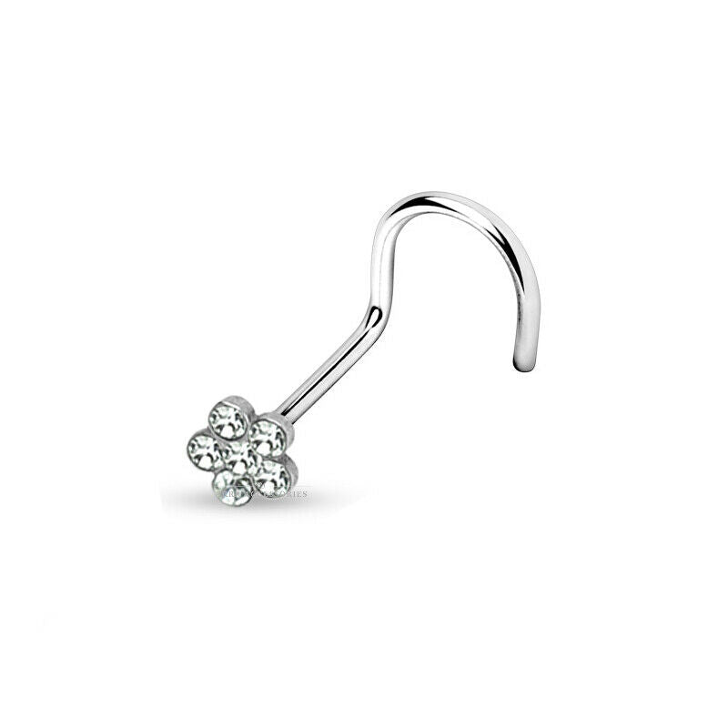 Silver flower sales nose stud