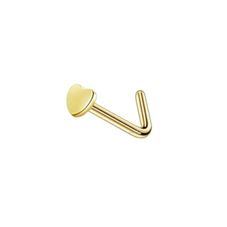 Nose Stud Flat Head Heart L-Shape Bend Bone Body Piercing