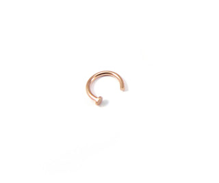 Rose Gold Open Nose Ring Hoop - 18g/20g