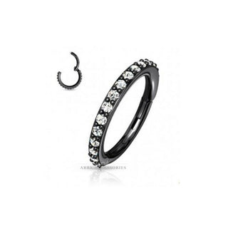 Black Hinged Clicker Ring/Hoop Piercing
