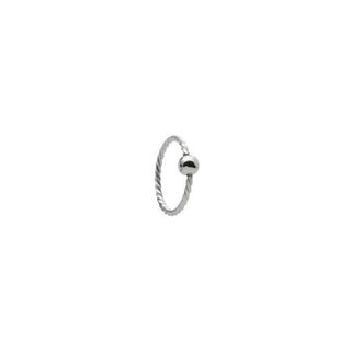Surgical Steel Twisted Style Nose Ring With Ball Hoop Piercing
