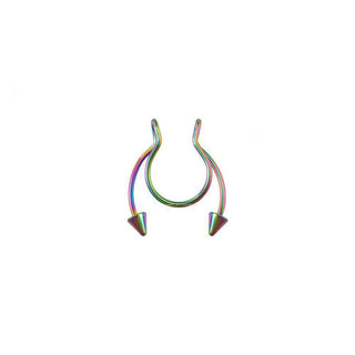 Fake Clip On Septum Nose Ring Cone Pointed - Non Piercing