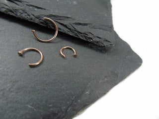 Rose Gold Open Nose Ring Hoop - 18g/20g