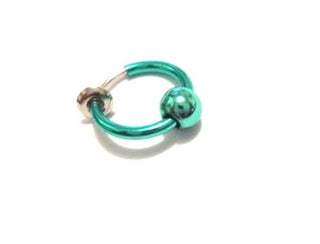 Non Piercing Fake Ball Spring Closure Ring - Multiple Colours Available.