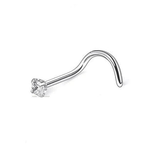 Nose Stud Stainless Steel Clear Screw Pin Straight Piercing 1.5mm 2mm 2.5mm 3mm