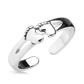 Silver Adjustable Toe Ring/Mid Ring Baby Foot Open Finger Knuckle Jewellery