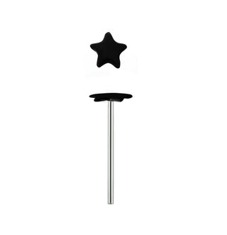 Silver Nose Stud  Black Plated Star Shaped Top Straight Pin Bendable Piercing