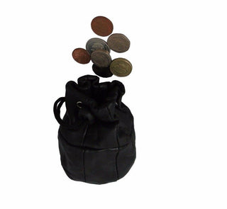Large Nappa Leather Drawstring Wrist Purse Pouch Bag Coin Cab/Taxi