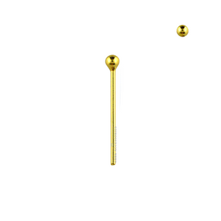 Gold Plated Sterling Silver Straight Pin Ball Nose Stud Bendable