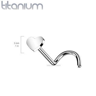 Implant Grade Titanium Threadless Push in Nose Screw Rings with Heart Top
