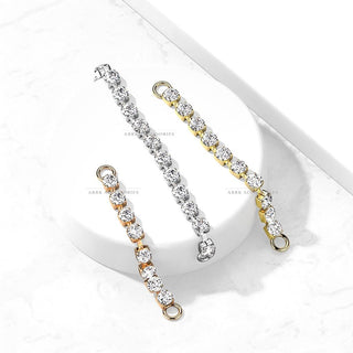 Body Jewellery & Piercing Brass Crystal Connector Chain